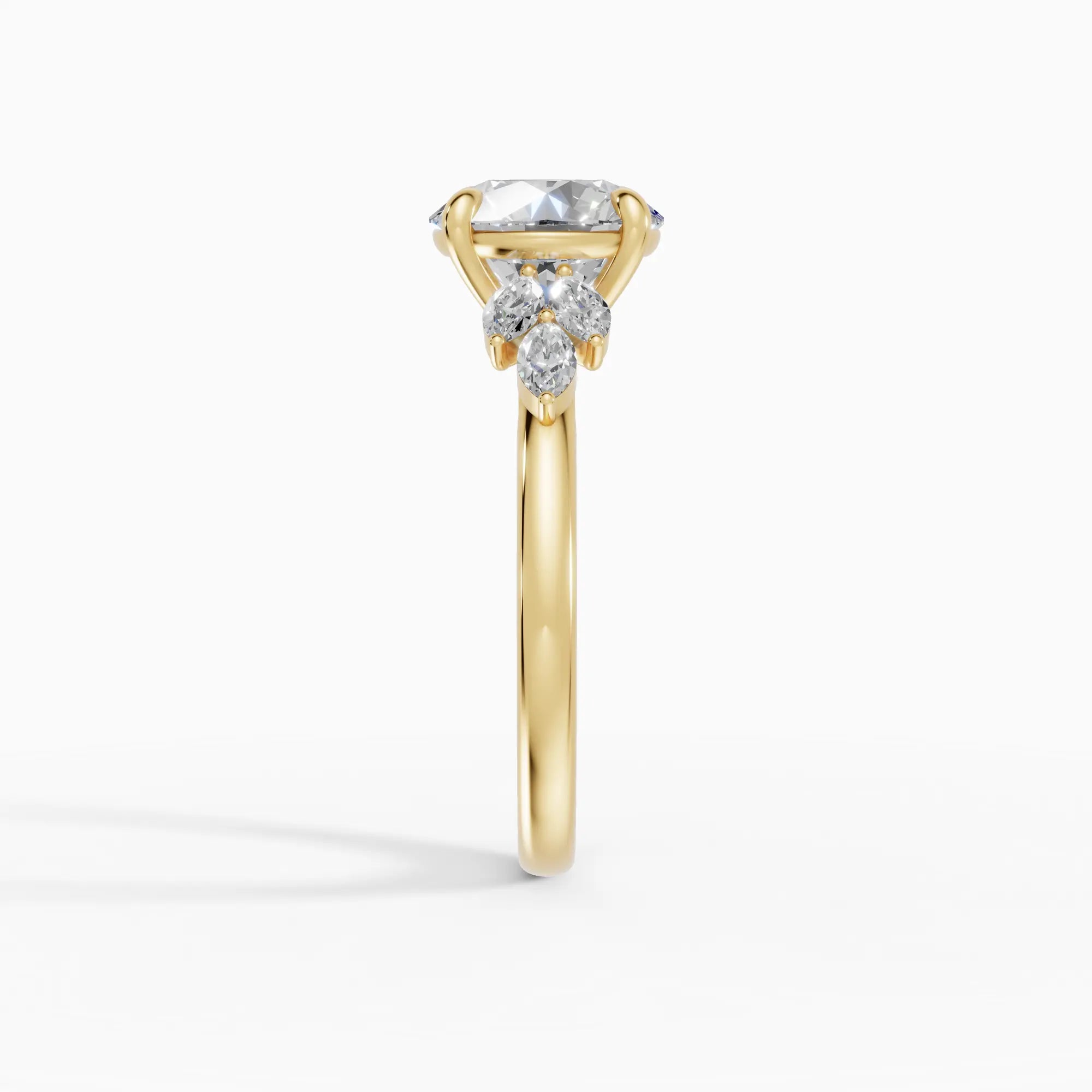Anillo de compromiso VESTA brillante clúster en oro rosa 18k - vista superior