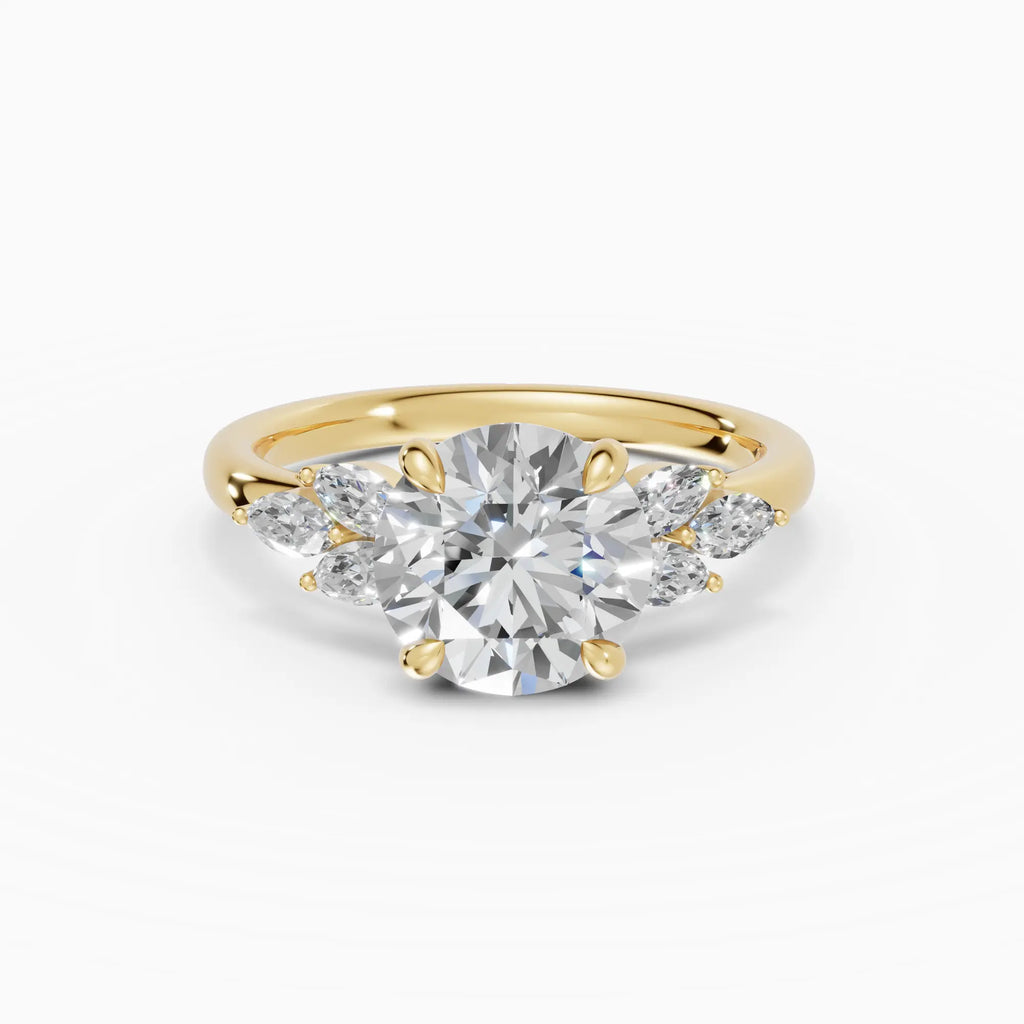 Anillo de compromiso VESTA brillante clúster en oro amarillo 18k