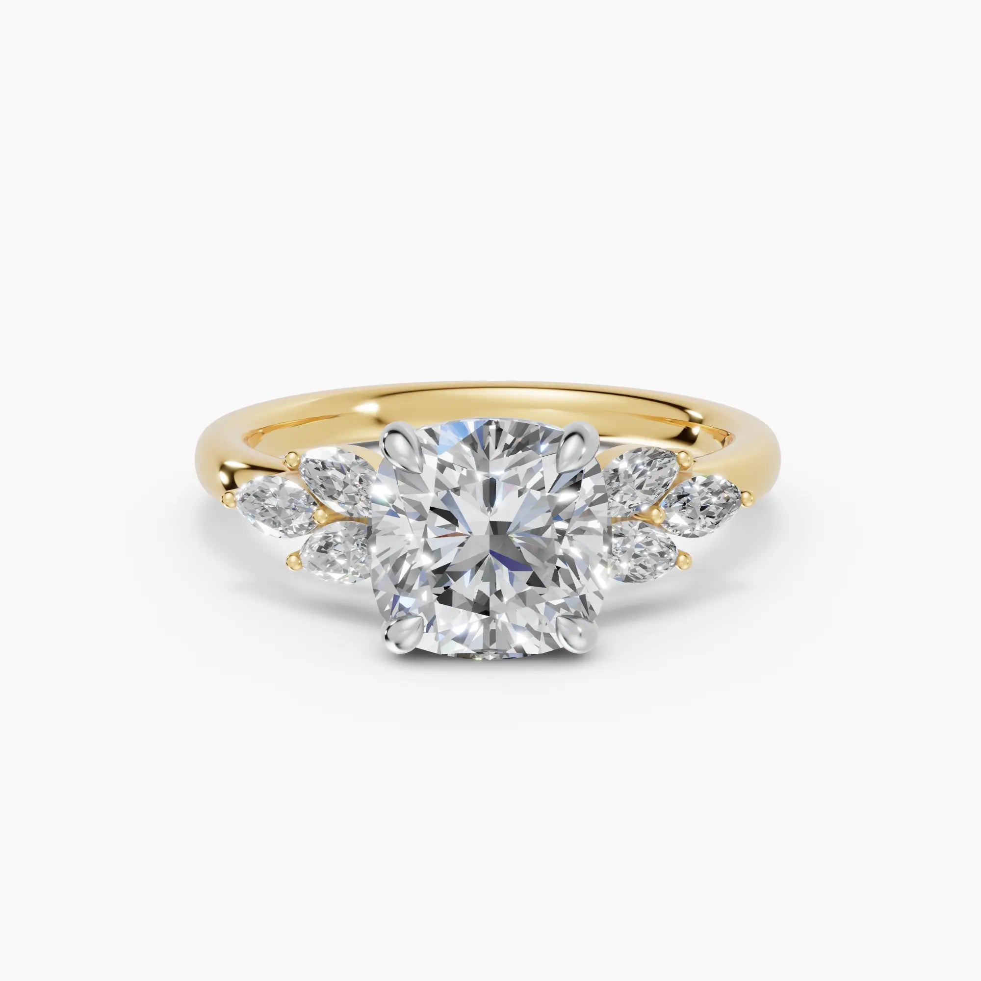 Anillo de compromiso VESTA cojín clúster - medidas