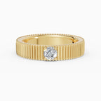 ATLAS round brilliant engagement maxi 4mm ring in 18k yellow gold