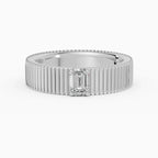 ATLAS emerald cut engagement maxi 5mm ring in 14k yellow gold - perspective