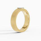 ATLAS emerald cut engagement maxi 5mm ring in white gold - side view