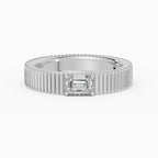 ATLAS emerald cut engagement maxi 4mm east-west ring in 14k yellow gold - perspective