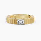 ATLAS emerald cut engagement maxi 4mm east-west ring in 18k yellow gold