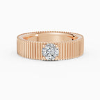 ATLAS round brilliant engagement maxi 5mm ring in 14k yellow gold - perspective