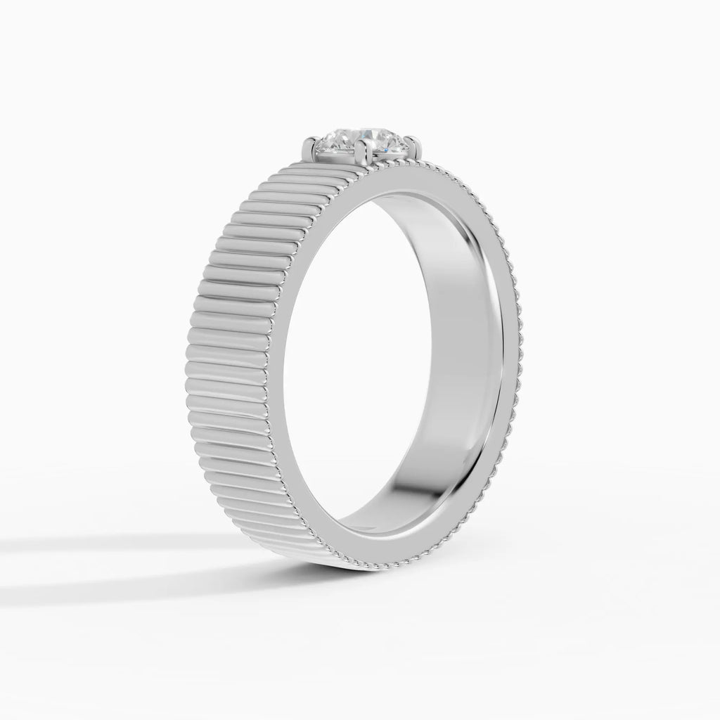 Anillo de compromiso ATLAS brillante compromiso maxi 5mm en platino - detalle engaste