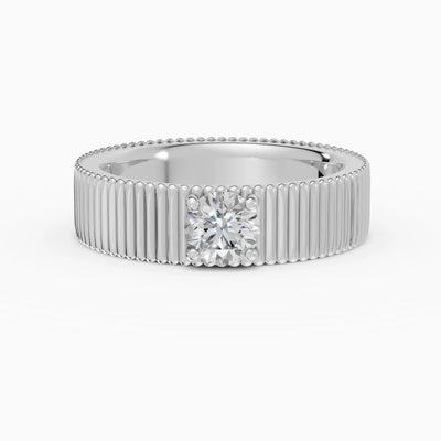 Anillo de compromiso ATLAS brillante compromiso maxi 5mm en oro rosa 18k - vista superior