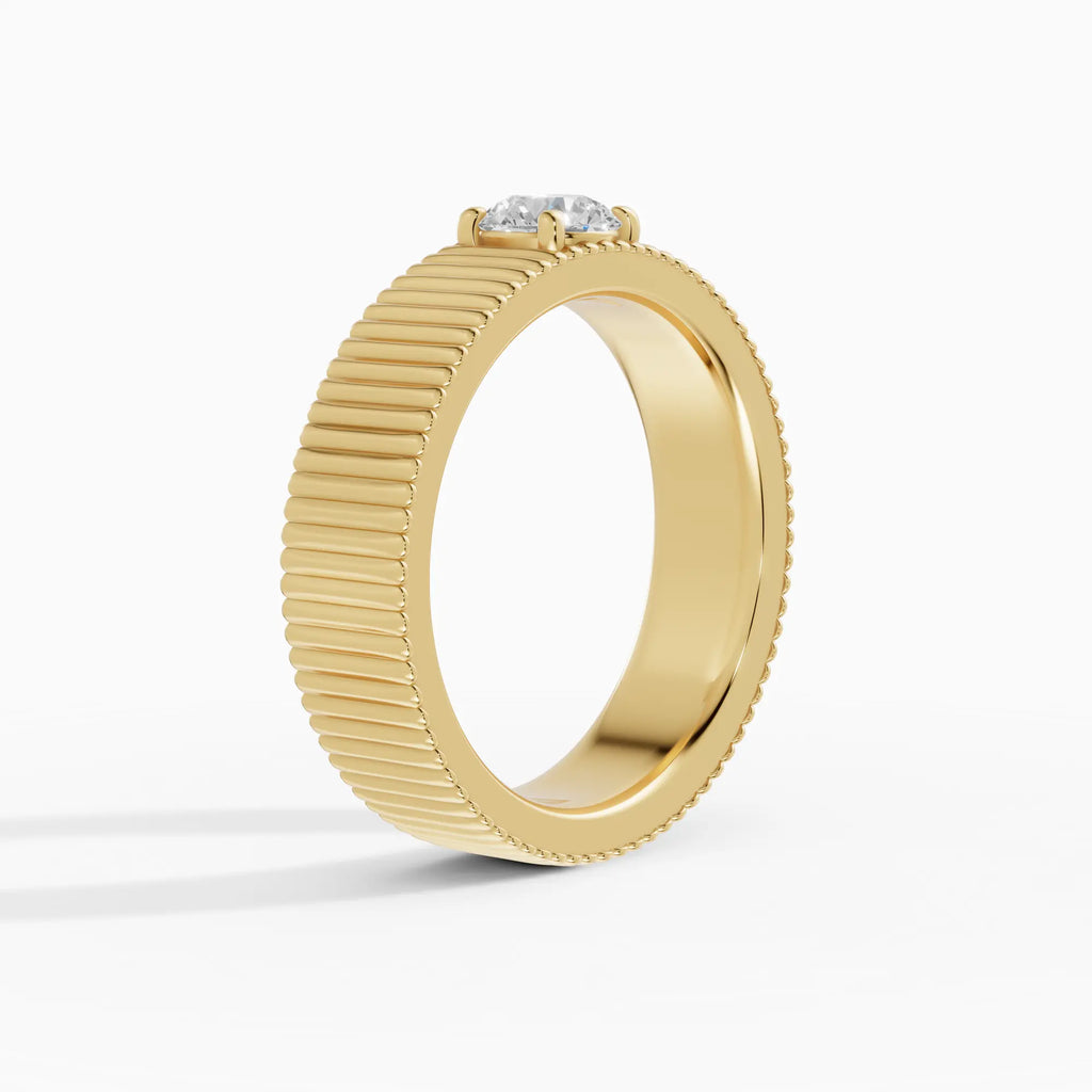 Anillo de compromiso ATLAS brillante compromiso maxi 5mm en oro blanco - vista lateral