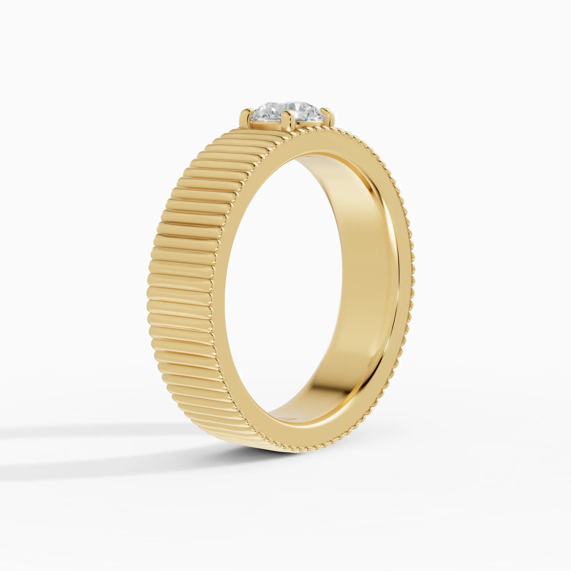 Anillo de compromiso ATLAS brillante compromiso maxi 5mm en oro blanco - vista lateral