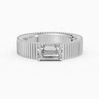 ATLAS emerald cut engagement maxi 5mm east-west ring in 14k yellow gold - perspective