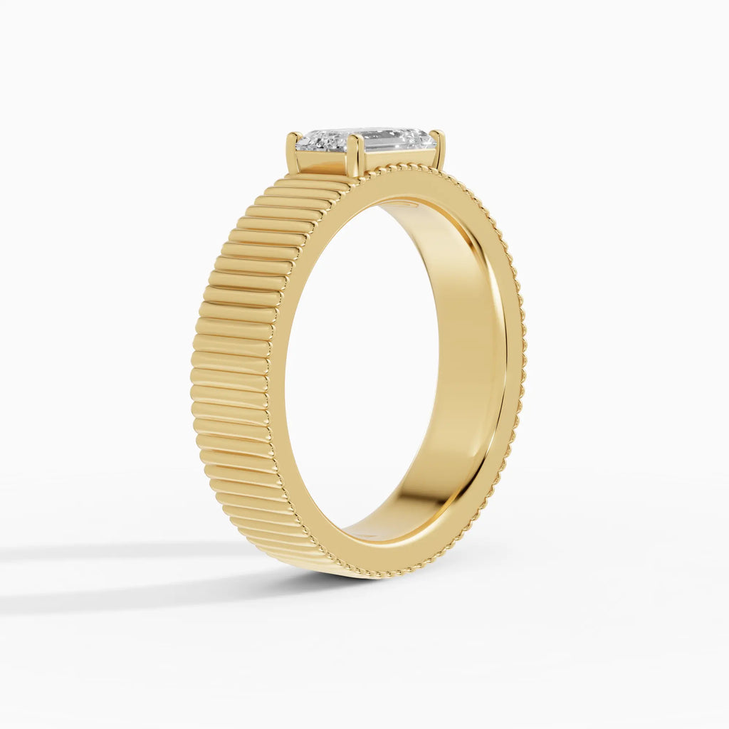 Anillo de compromiso ATLAS esmeralda compromiso maxi 5mm east-west en oro blanco - vista lateral