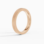 ATLAS flat grooved comfort fit 3mm wedding band in platinum - setting detail