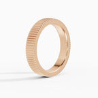 ATLAS flat grooved comfort fit 4mm wedding band in platinum - setting detail