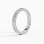 ATLAS flat grooved comfort fit 3mm wedding band - band detail
