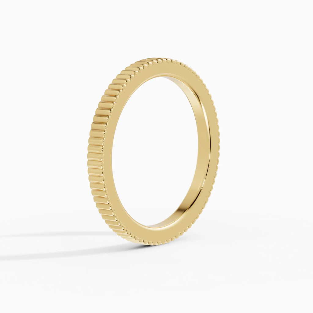 ATLAS | Alianza plana estriada confort fit 2mm