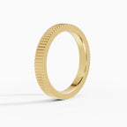 ATLAS flat grooved comfort fit 3mm wedding band in white gold - side view