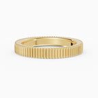 ATLAS flat grooved comfort fit 3mm wedding band in 18k yellow gold