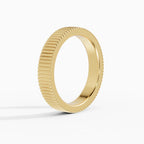 ATLAS flat grooved comfort fit 4mm wedding band in white gold - side view