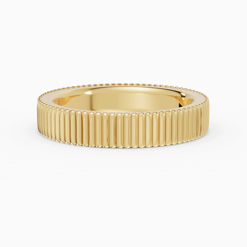 ATLAS | Alianza plana estriada confort fit 4mm