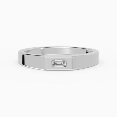 Anillo de compromiso Basalt en oro blanco de 4 mm