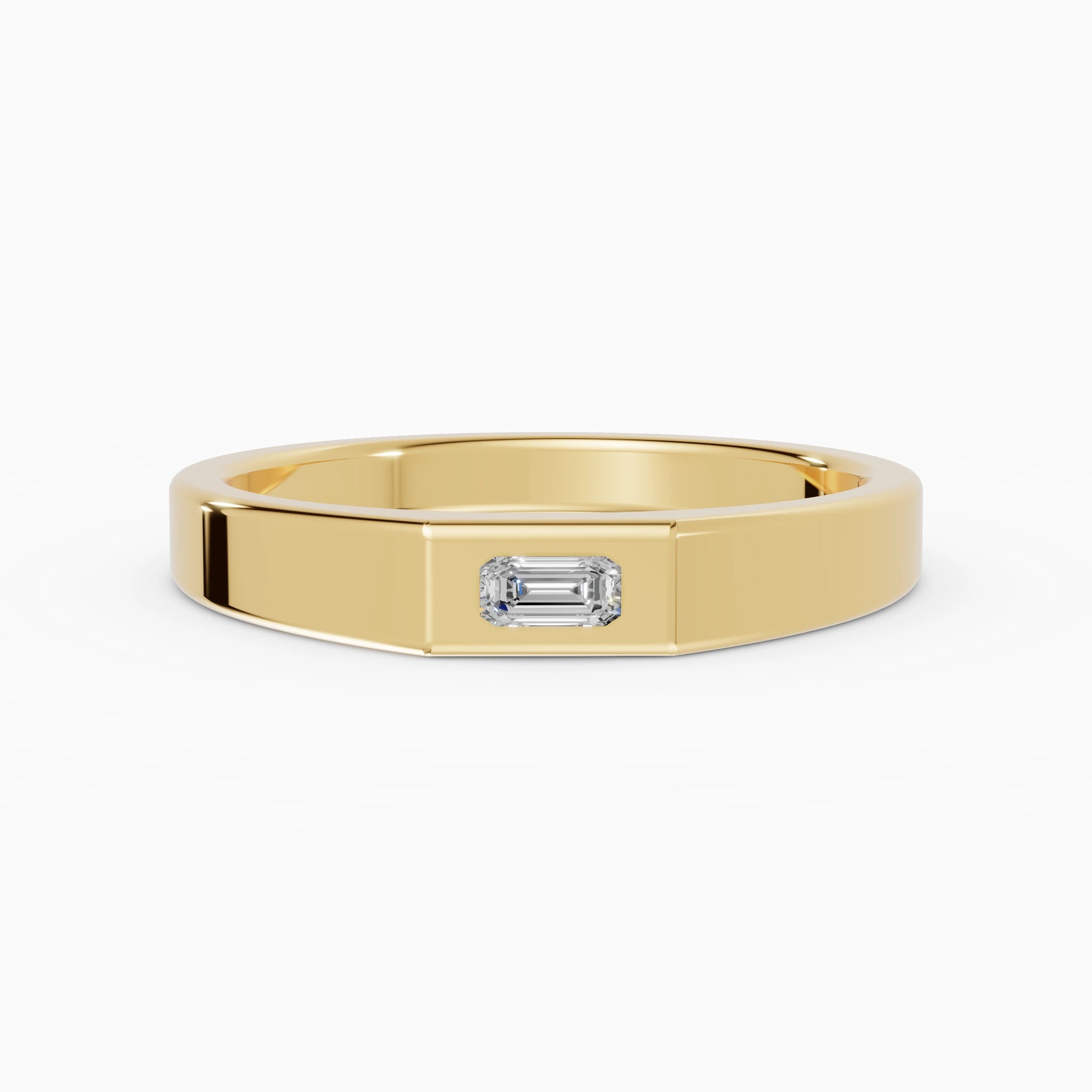 Anillo de compromiso Basalt en oro amarillo de 4 mm