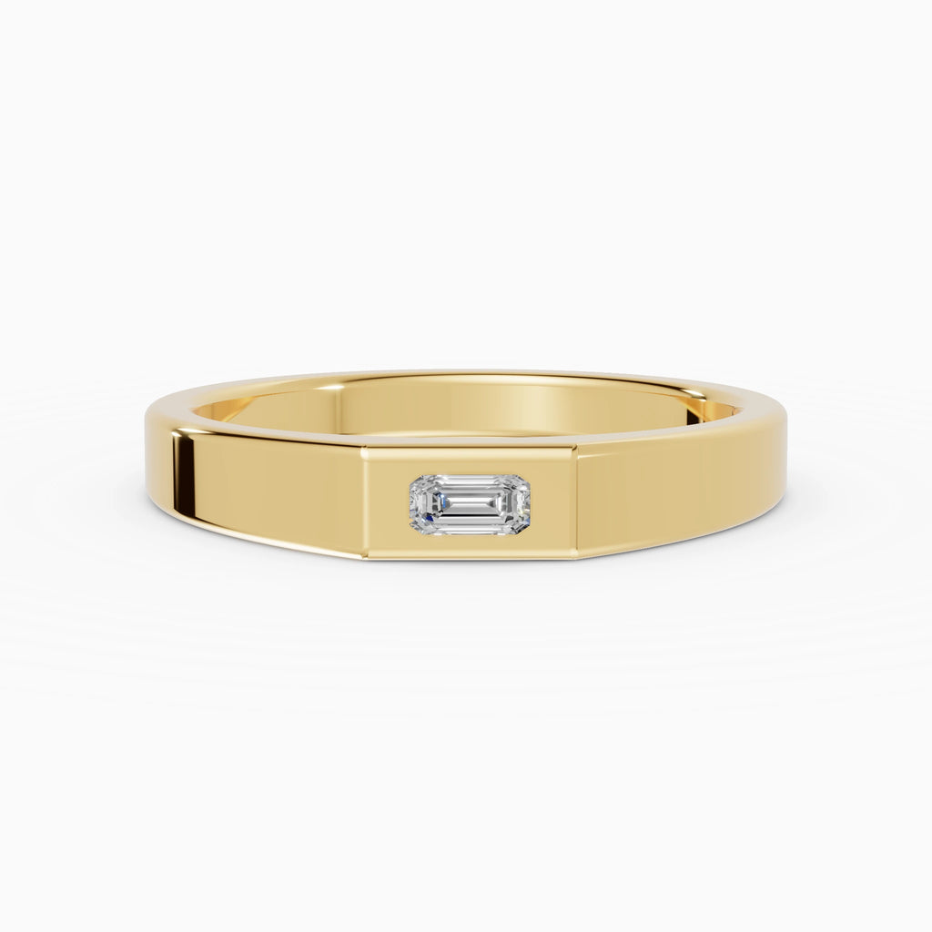 Anillo de compromiso Basalt en oro amarillo de 4 mm