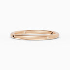 ESSENTIA comfort fit 2mm wedding band in white gold - side view