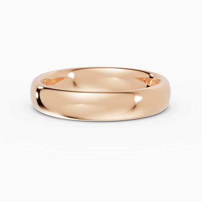 Alianza de boda ESSENTIA confort fit 4mm en oro rosa 18k - vista superior