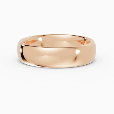 Alianza de boda ESSENTIA confort fit 5mm en oro rosa 18k - vista superior
