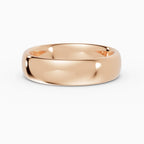 ESSENTIA comfort fit 5mm wedding band in 18k rose gold - top view