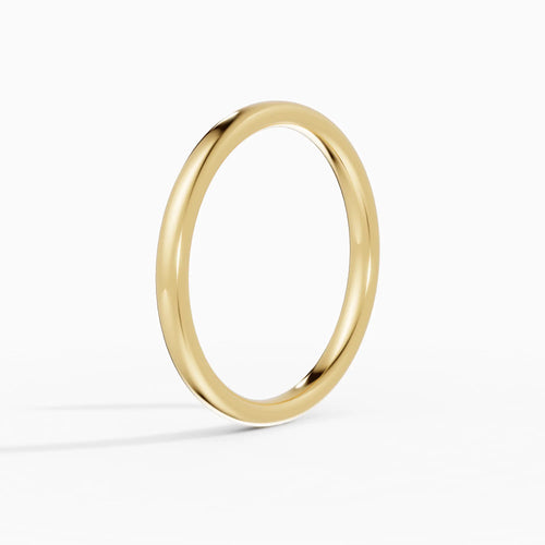Alianza de boda ESSENTIA confort fit 2mm en oro rosa 18k - vista superior