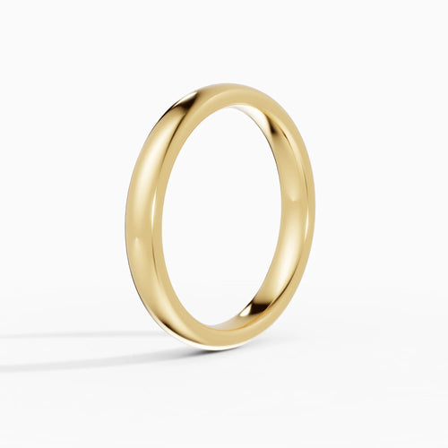 Alianza de boda ESSENTIA confort fit 3mm en oro blanco - vista lateral