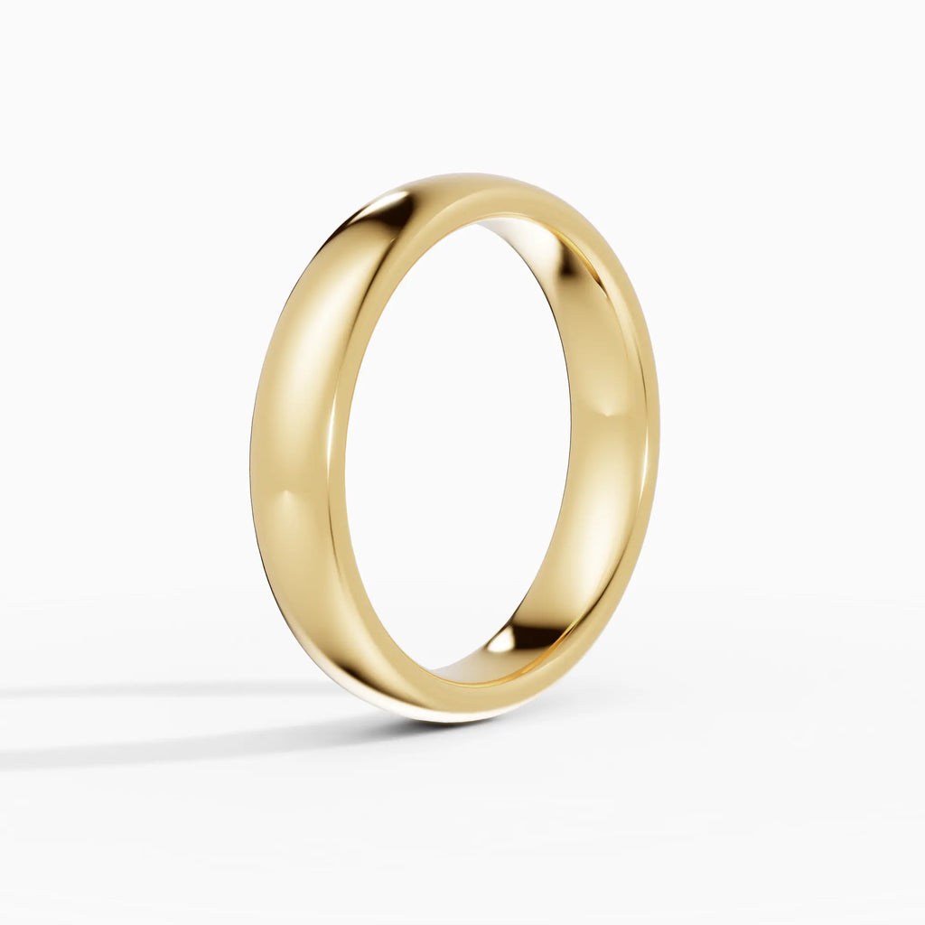 Alianza de boda ESSENTIA confort fit 4mm en oro blanco - vista lateral