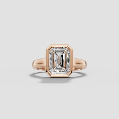 HERA | Anillo solitario esmeralda biselado