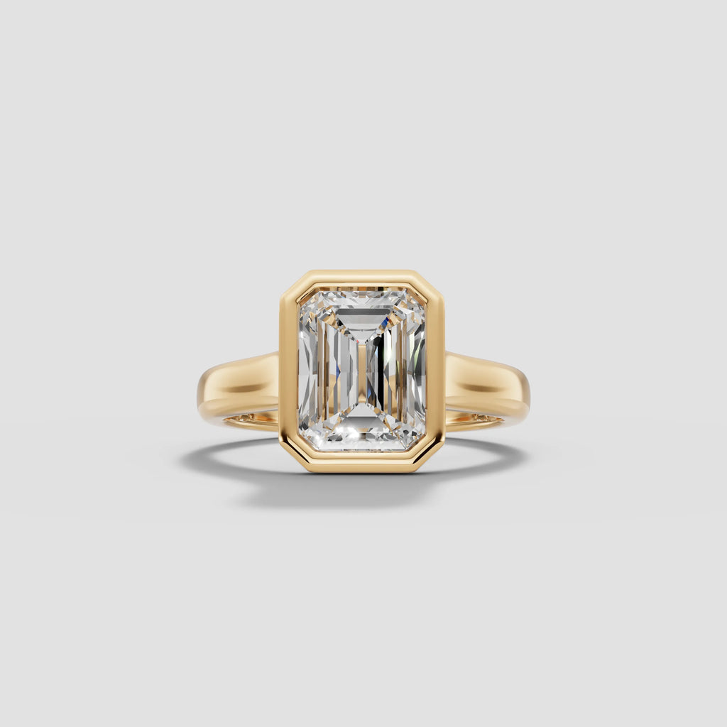 HERA | Anillo solitario esmeralda biselado