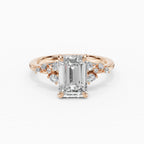 JASMINE emerald cluster engagement ring - measurements