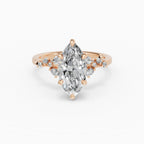 JASMINE marquise cluster engagement ring - measurements