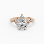 JASMINE pear cluster engagement ring - measurements