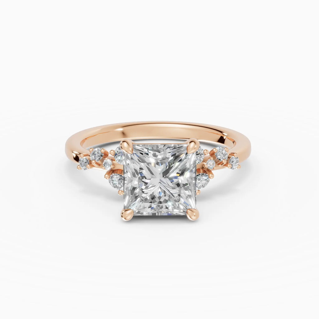 Anillo de compromiso JASMINE princesa clúster - medidas