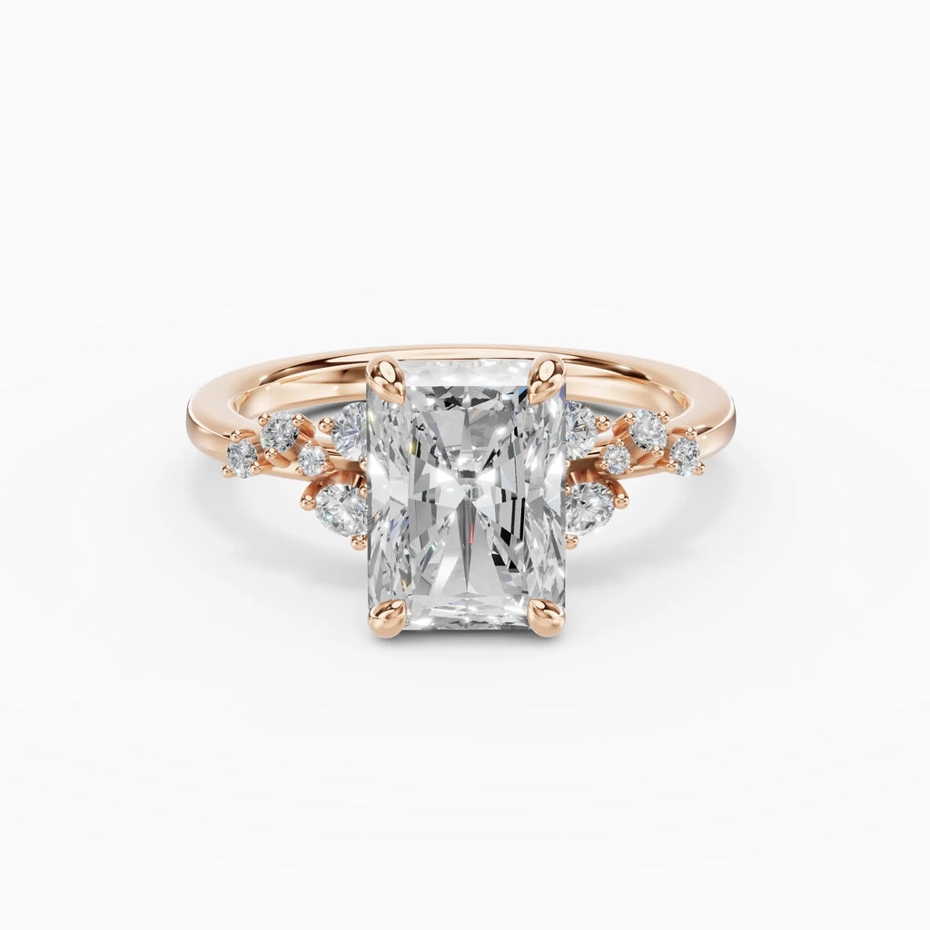 Anillo de compromiso JASMINE radiante clúster - medidas