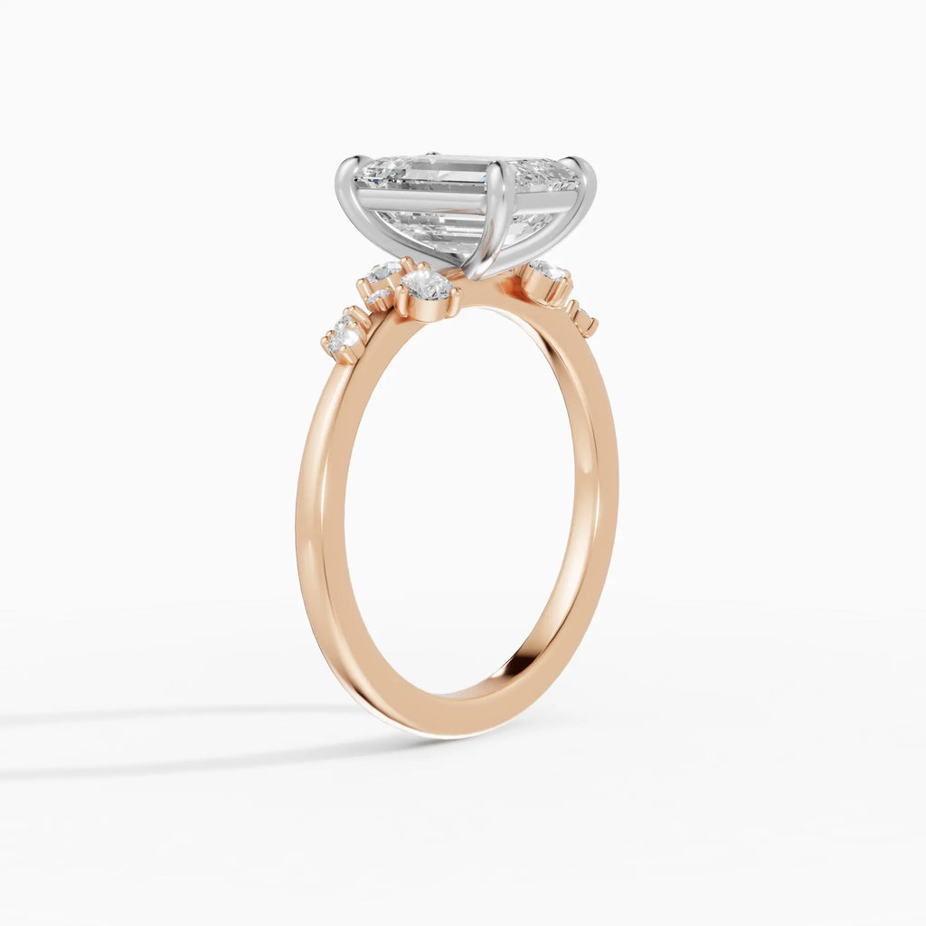 Anillo de compromiso JASMINE esmeralda clúster