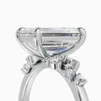 JASMINE emerald cluster engagement ring - back view
