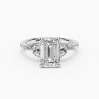 JASMINE emerald cluster engagement ring - band detail
