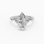 JASMINE marquise cluster engagement ring - band detail