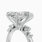 JASMINE pear cluster engagement ring - back view
