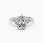 JASMINE pear cluster engagement ring - band detail