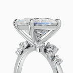 JASMINE princess cluster engagement ring - back view