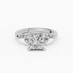 JASMINE princess cluster engagement ring - band detail