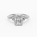 JASMINE radiant cluster engagement ring - band detail