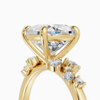JASMINE cushion cluster engagement ring in platinum - setting detail